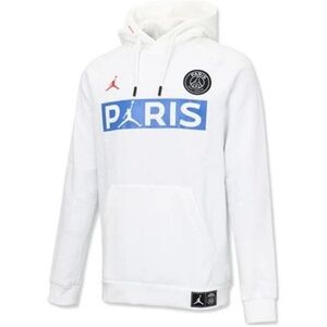 Nike Jordan Paris Men Small White Hoodie Kanga Pocket Activewear Athletic Sporty